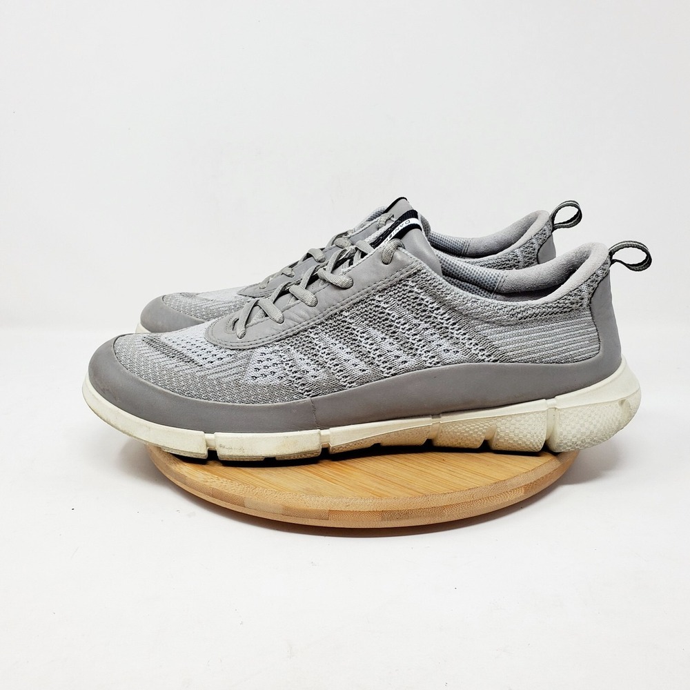 ECCO Shoes Womens 42 Grey Knit Lace‎ Up Sneaker Comfort Casual Walking